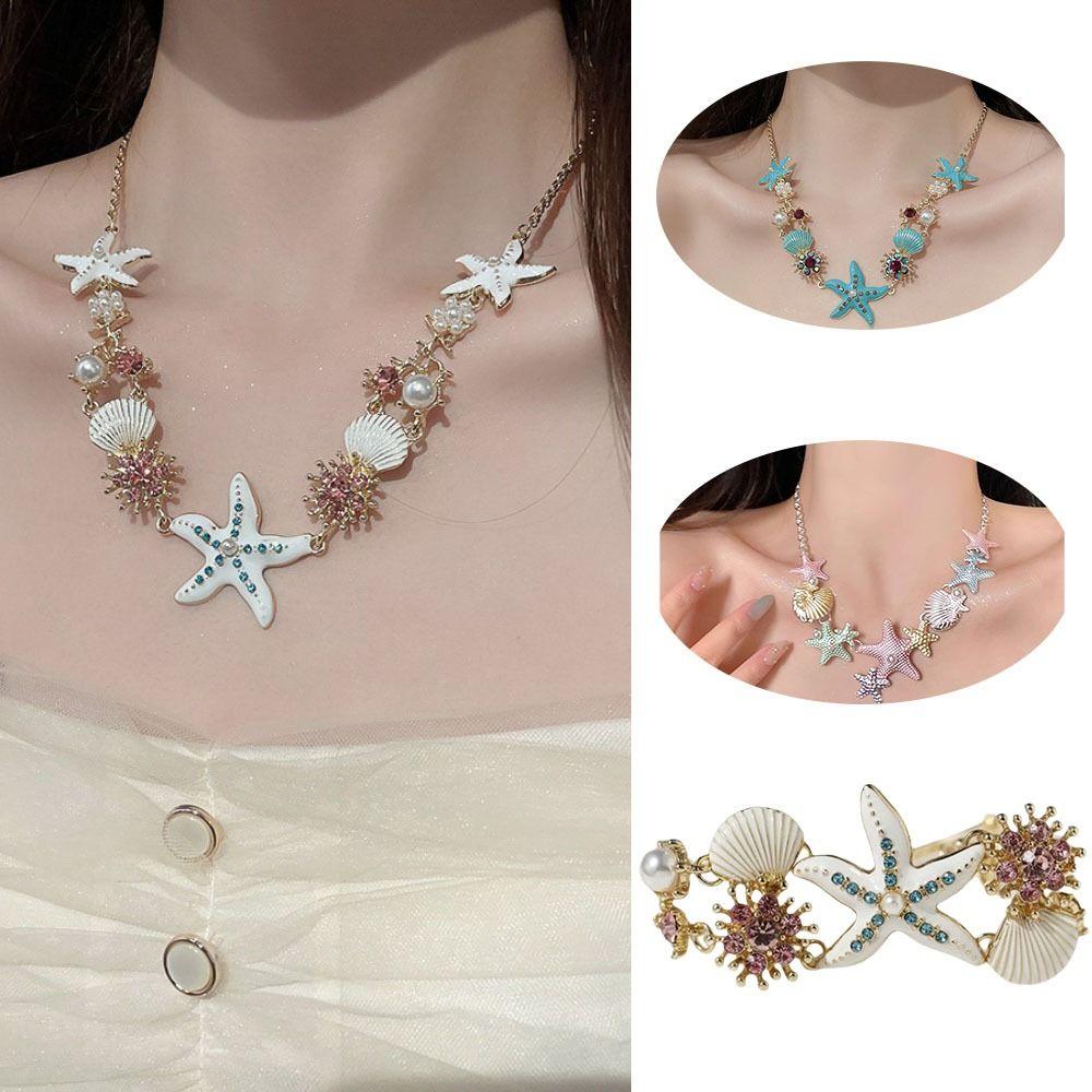 Sea Series Bohemian Shell Necklace Ornaments Starfish Beach Bracelet Shell Starfish Necklace  Daily