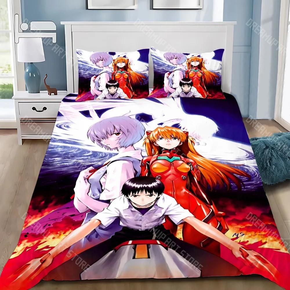 3D Print Anime E-evangelion V-eva A-genesis Duvet Cover Pillowcase Bedding Set Adult Boy Girl Bedroom Decoration Children Single