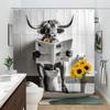 Funny Cat In Bathtub Bathing Cartoon Kids Shower Curtain Tyrannosaurus Rex Wave Polyester Fabric Shower Curtains Bathroom Decor