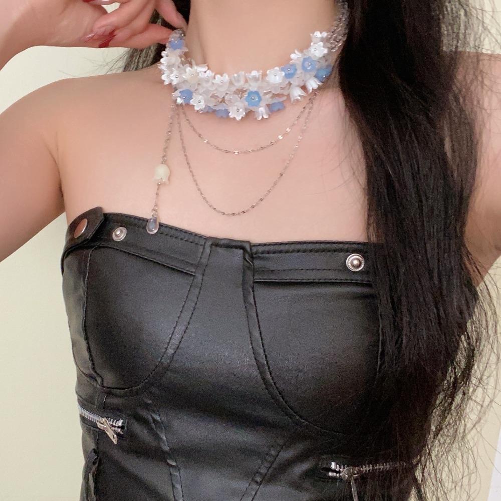 Blume Maiglöckchen Kette Choker Acryl Maiglöckchen Anhänger Halskette Mädchen