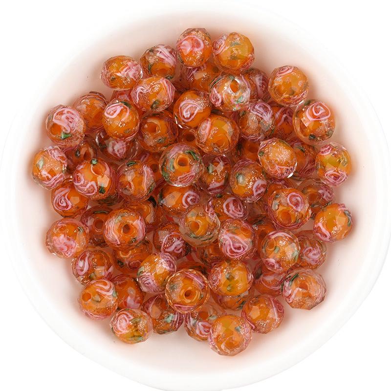 10 Pcs Japanese Millefiori Faceted Goldstone Glass Abacus Beads for DIY Jewelry