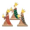 Durable Solid Wood Decor 3Pcs Halloween Ghost Pumpkin House Ornaments, 2D Flat Wooden Tabletop Decorations Office Desk Holiday Decoration for