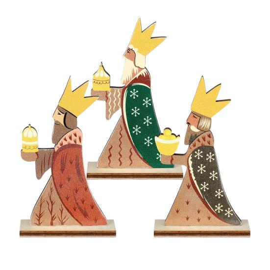 Durable Solid Wood Decor 3Pcs Halloween Ghost Pumpkin House Ornaments, 2D Flat Wooden Tabletop Decorations Office Desk Holiday Decoration for