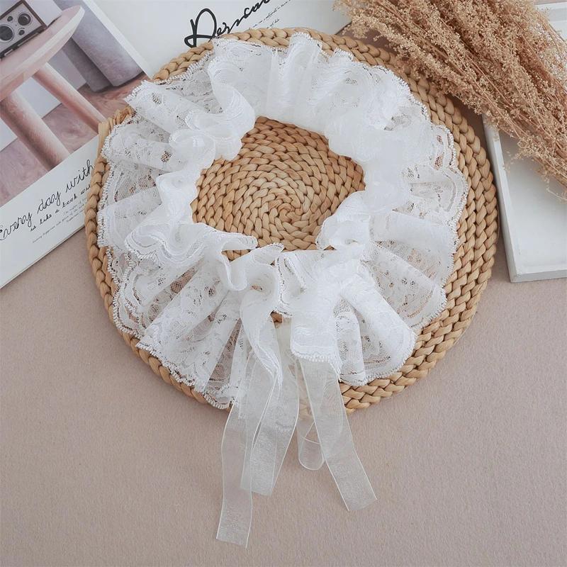 Fashion Lace Ruffled Multi-layer Fake Collar Versatile Detachable Mesh Decorative Collar Performance Accessories