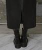 Er Er Vintage Wash Leather Long Skirt Black
