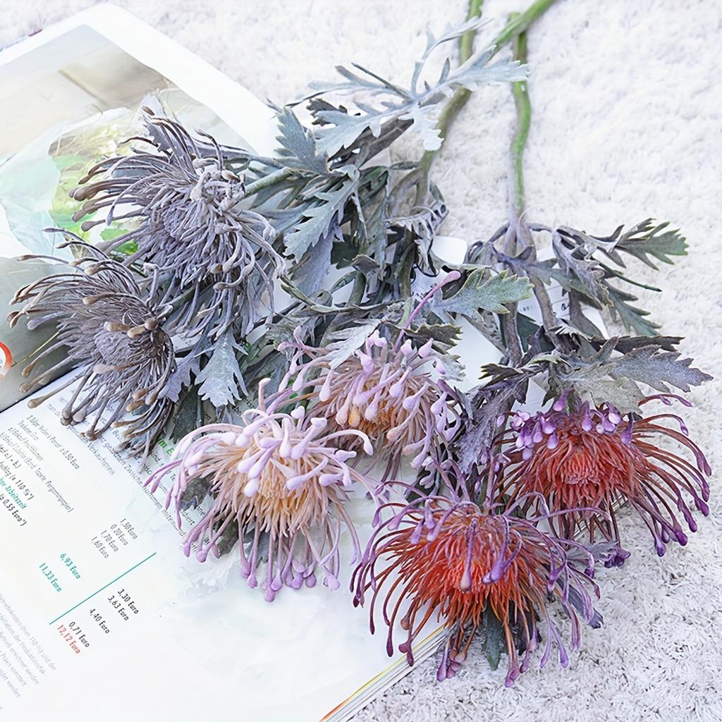 1 Stück künstliche Blumen Krabbenkralle Chrysantheme 2 Köpfe Fake Flowers für Heimzimmerdeko Hochzeitsdekoration DIY Vasenornament
