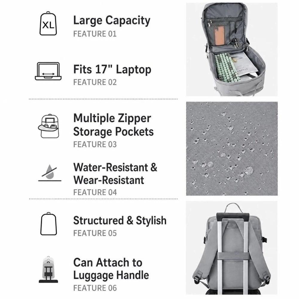 Waterproof Travel Backpack Large Capacity Laptop Backpack Stylish Student Backpack Men