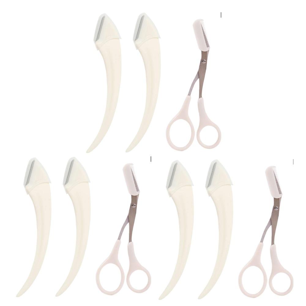 Eyebrow Trimming Knife Face Razor With Comb Brow Trimmer Scraper Accessories For Women Professional Eyebrow Scissors