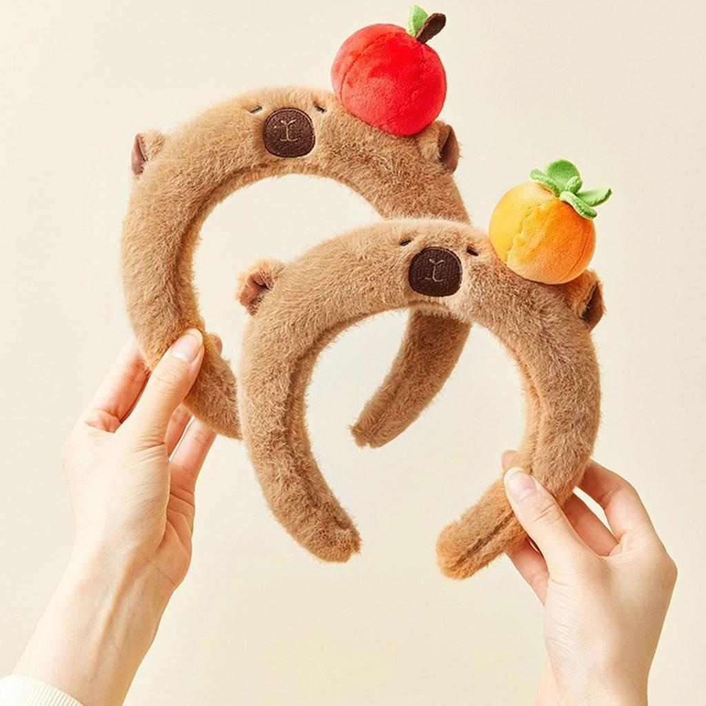 Cute Capybara Shape Hair Hoop Women Spa Wash Face Makeup Headband for Photoshoot Christmas Party Hair Accessories
