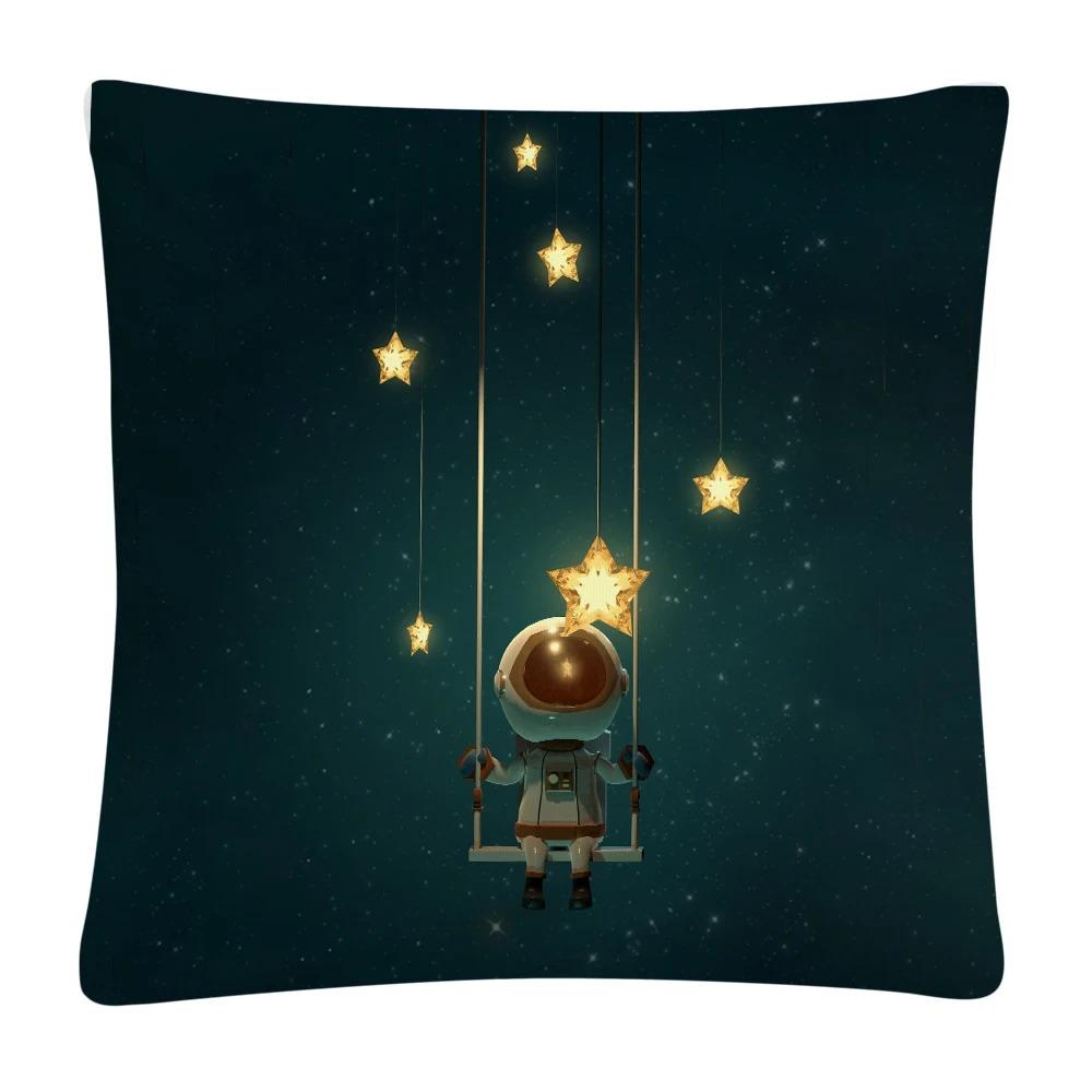 Astronaut Cartoon Decorative Pillowcase Office Living Room Car Ornaments Home Pillowcase