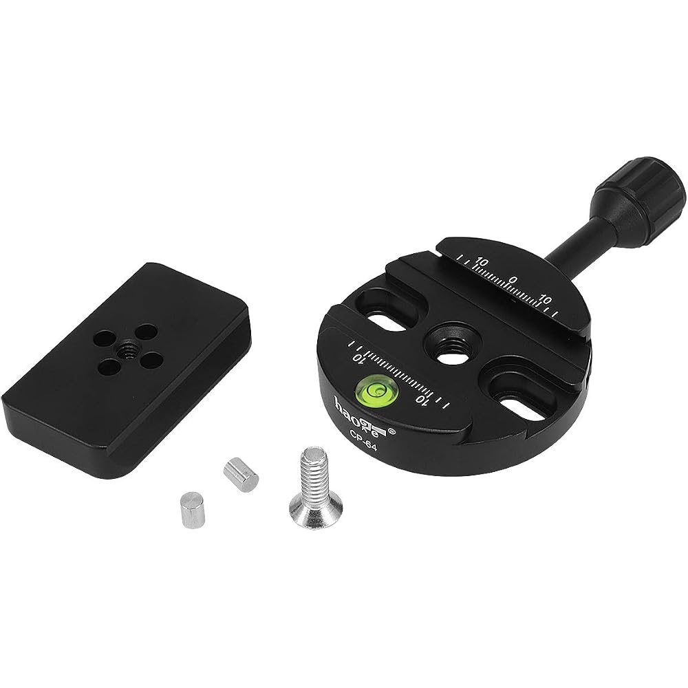 Haoge CP-64 Quick Release Clamp with RC4/400PL Base Adapter Converter, Compatible with Manfrotto RC4 System to Arca-Swiss, Fits 400PL/405/410/RC4