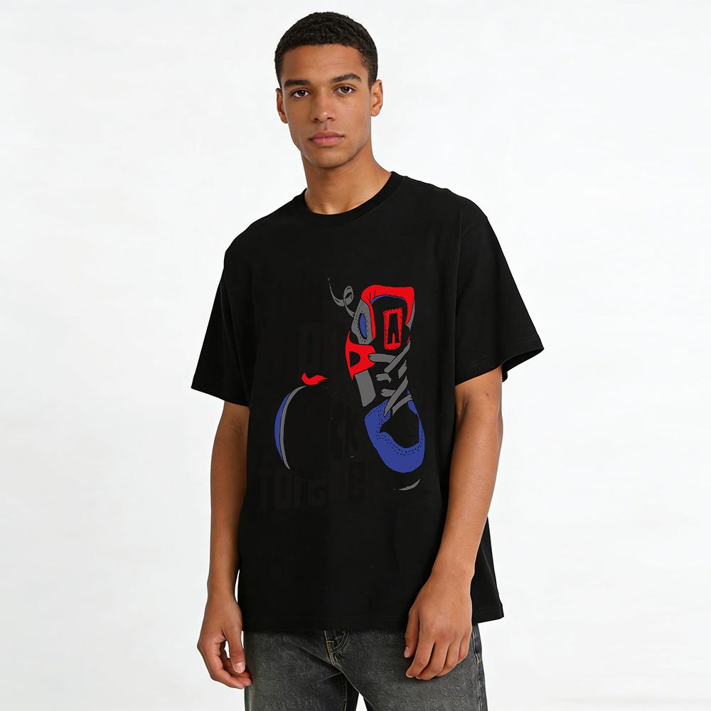 Vintage Sneaker Print Casual Tee Trendy Streetwear For Men Women Pure cotton T-shirt