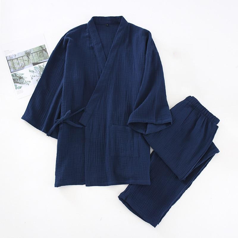 Set Kimono Giapponese 2026 100% Cotone Pigiami Due pezzi Coppia Yukata Ampio Tuta da sudore da uomo Servizio a domicilio