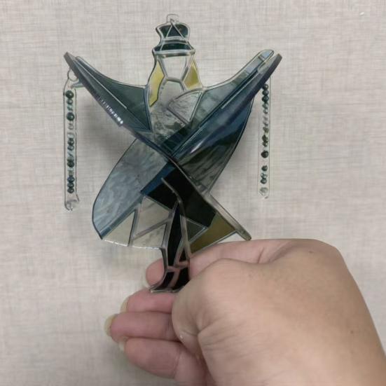 Dansande Dam Snurra Fönsterhänge i Färgstarkt Glasstil Hängande Vindspel för Fönster Trädgård Veranda Balkong Dekoration