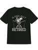 Casual Fishing Graphic T-shirt - "O'fish-alley Retired" Humorous Design with Crossed Rods & Fish