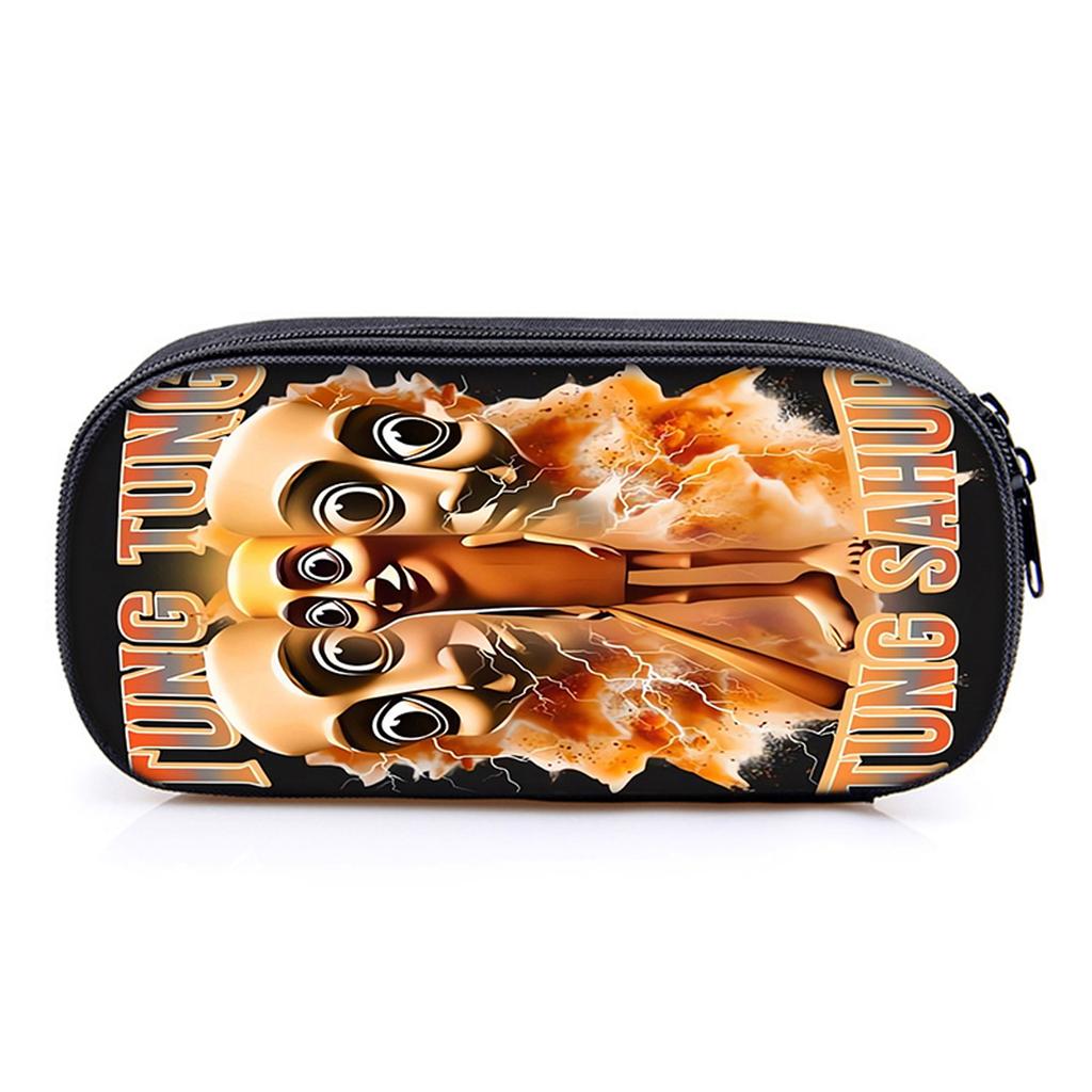 Hot Sales Italian Brainrot Print Layered Pencil Case Quality 2D Flat Cartoon Pen Bag Best Gift for Boys/Girls School Supplies