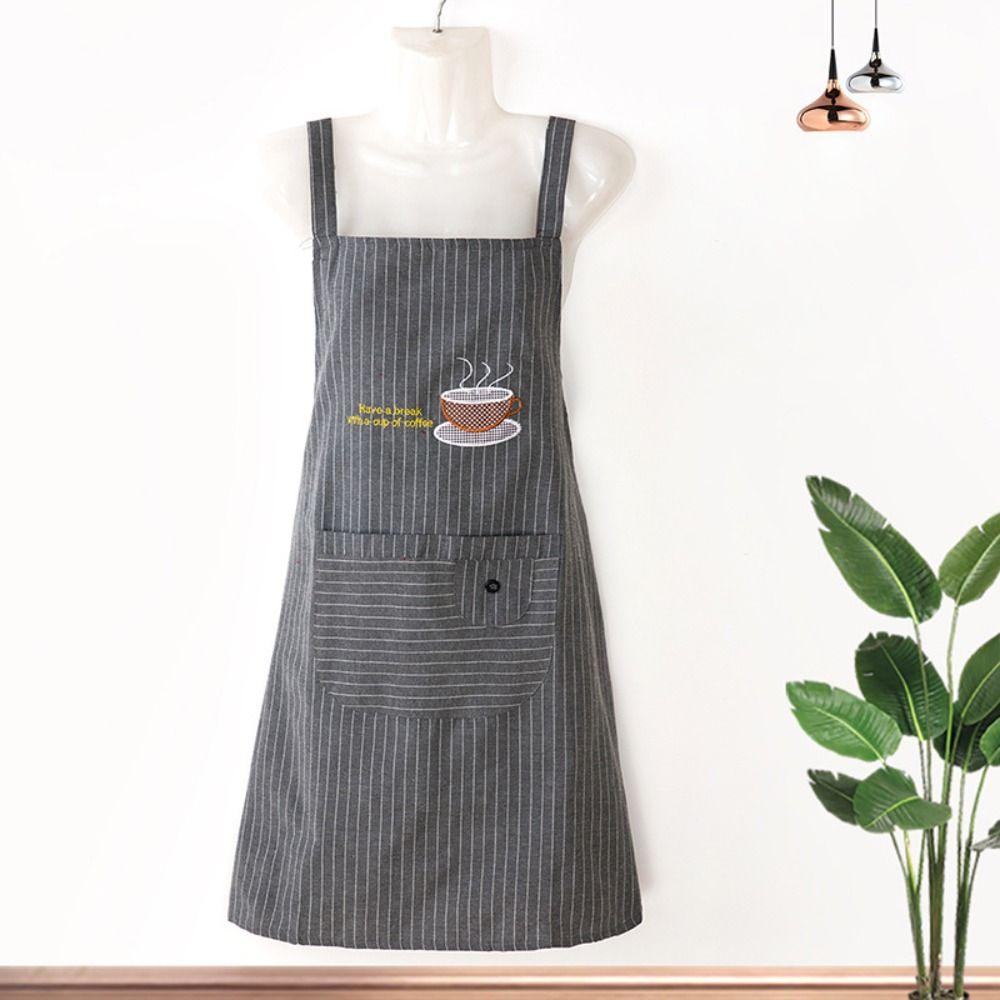 Sleeveless Women Overall Apron Cotton Cooking Smock Fashionable Work Uniform