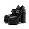 Fashion Double Waterproof Platform Thick Heel Mary Jane High-heeled Shoes Fashion Square Head Shallow Mouth Commuter Women Singles Shoes