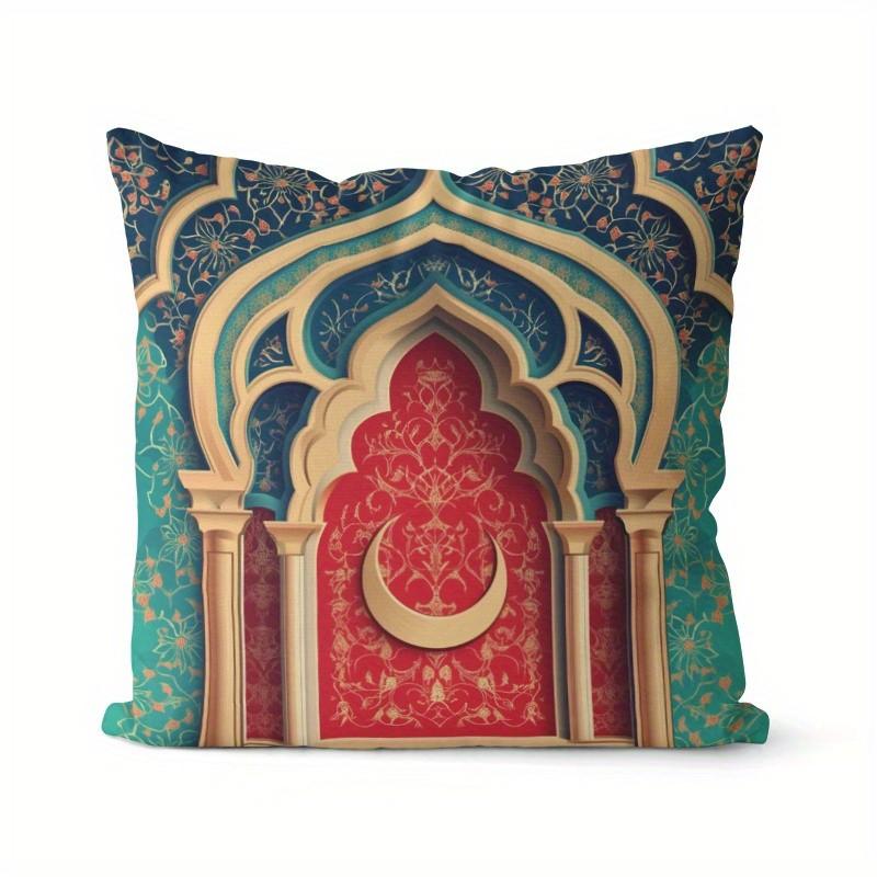 Islamic Mosque Pattern Digital Printed Pillow Covers Pattern Cushion Cover Suitable For Sofa Bedroom Car Pillow Cover