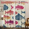 2D FLAT PRINTING 2pcs Curta (easter Decor) Colorful Fish Design Popular Pattern Curta Versatile Durable Polyester Curta