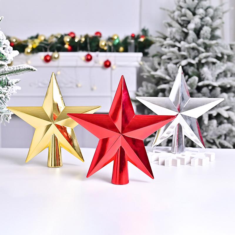 20cm Christmas Tree Topper Star Five-Pointed Star Pendant Ornaments Christmas Decorations For Home Christmas Tree New Year