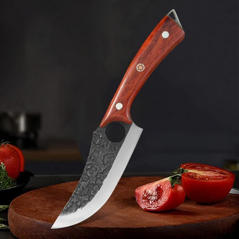 Hand Forged Knife Multifunction Butcher Meat Cleaver Sharp Boning Knife Cutting Knife Stainless Steel Kitchen Fruit SlicingKnife