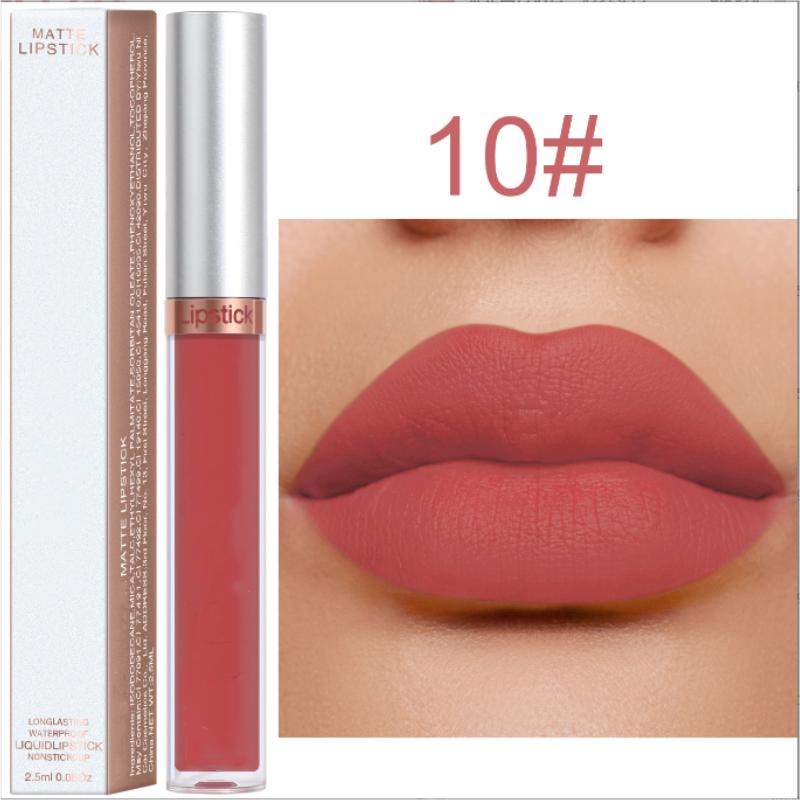 Waterproof Liquid Lipsticks Lip Makeup Matte Velvet Lipstick Lip Gloss Red Sexy Cosmetic Nude 18 Colors Long Lasting Non-marking