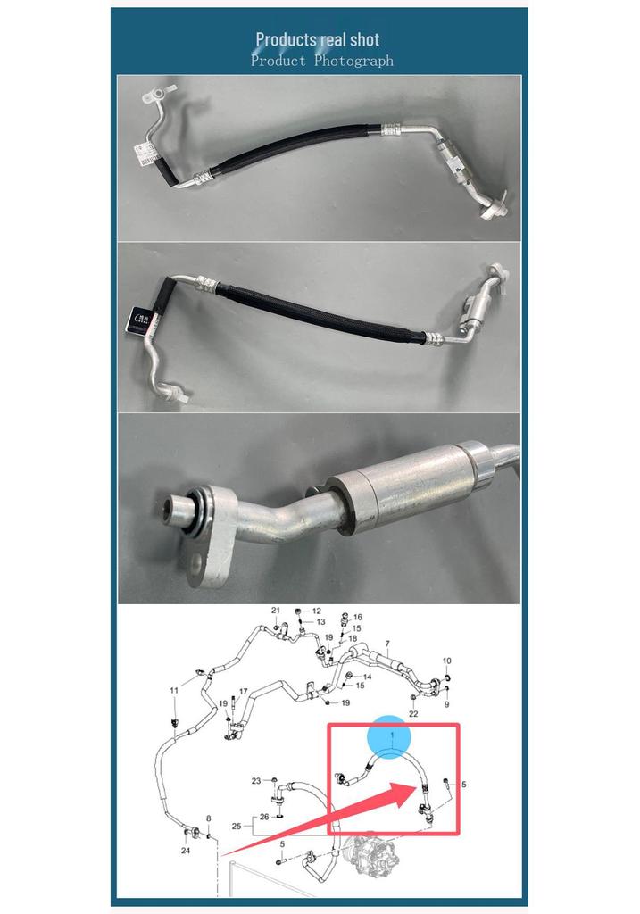 Air Conditioning Compressor Cold Air Hose for Buick Excelle GT, Verano, Chevrolet Monza 1.0T