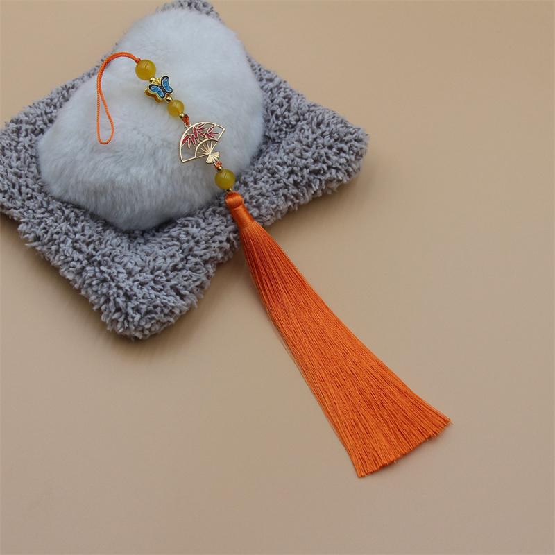Ice Floss Fan Hanging Tassel Antique Hanfu Decoration Tassel Cheongsam Pressed Placket Ethnic Style Home Decoration