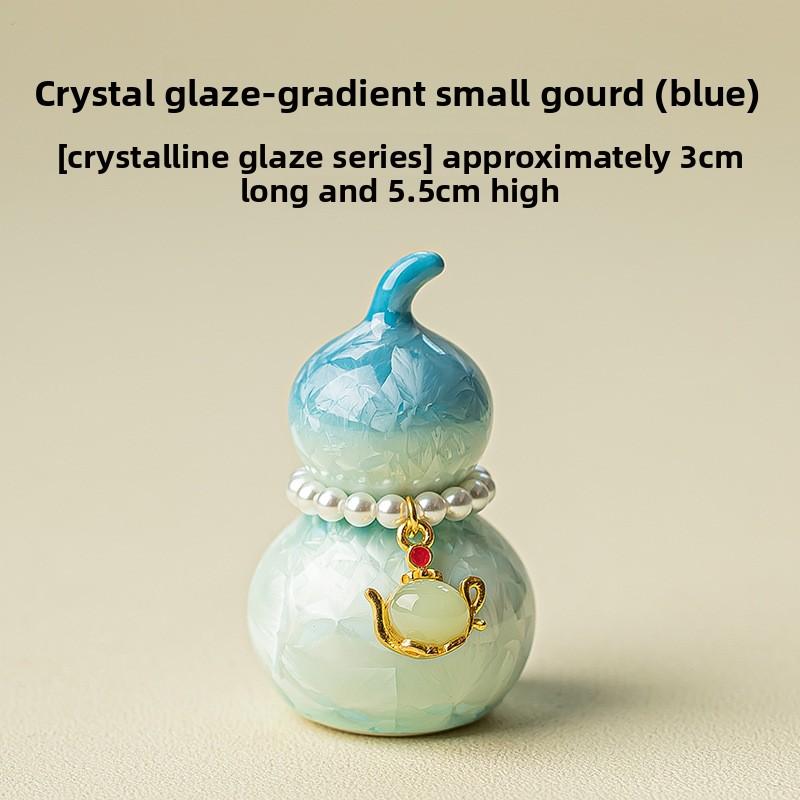 Ugnsväxlande kristallglasyr liten kalebass gradvis förändring keramiskt telek kontor hem skrivbord te husdjurs prydnad