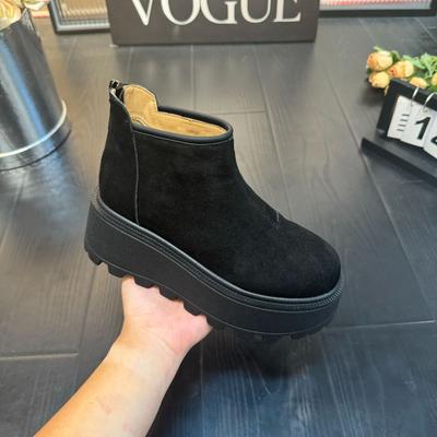 Dicksohlige Temperament-Kurzstiefel, hochwertige Schneestiefel, neue modische vielseitige Samt-verdickte, lässige, vielseitige