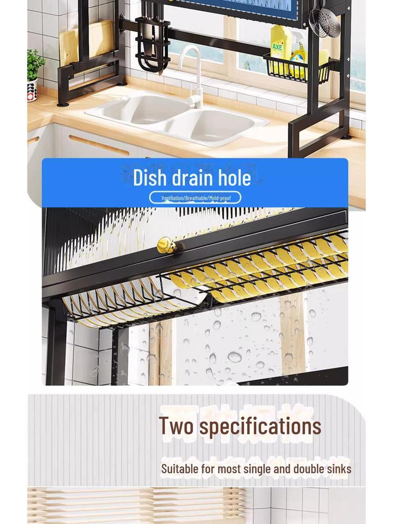 Multi-Functional Kitchen Sink Dish Storage & Drain Rack
