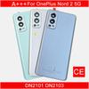 Back Glass Replacement For OnePlus Nord 2 5G DN2101, DN2103 Battery Cover Rear  Housing Panel Case Camera Lens Parts