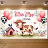 Bauernhof Geburtstag Deko Kuhmuster 2. Geburtstag Banner Kuh Party Hintergrund Rosa Luftballons Bauernhof Feier Banner Für Draußen