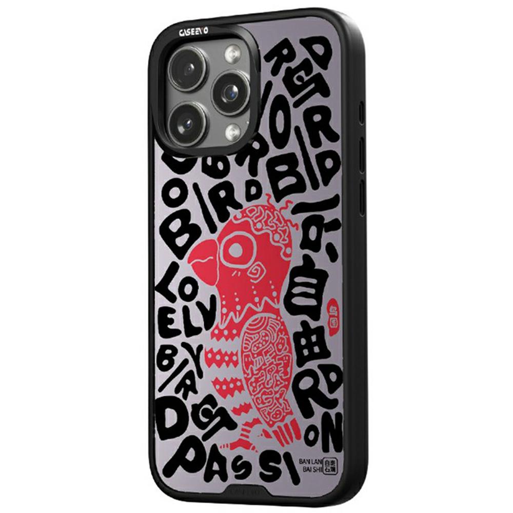 

CASEEVO For iPhone 14 Pro Max Case Compatible with MagSafe TPU Acrylic Phone Cover with Abstract Paintings Back Cover Free Bird