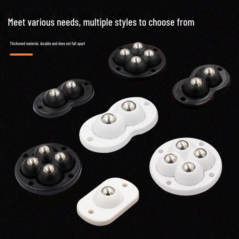 Silent Nylon Ball Bearing Casters - No-Drill Universal Steel Furniture Wheels