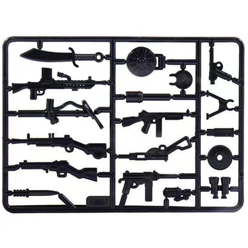 Contenedor Beige MOC Cajas de Armas Militares Ladrillos Accesorios Escena del Ejército WW2 Piezas de Bloques de Construcción Envío SWAT