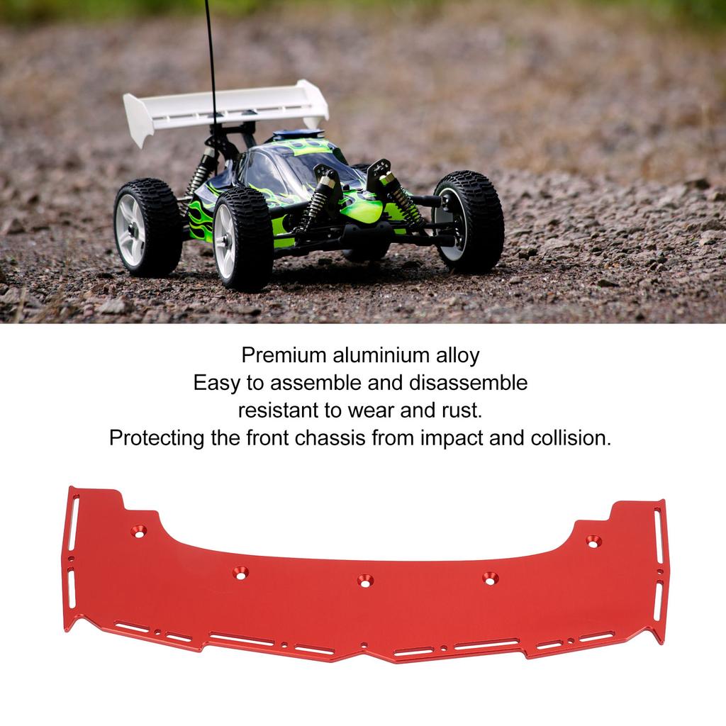 RC Car Front Bumper 11.9in Wide Aluminium Alloy High Strength Exquisite Color RC Car Protective Bar for 1Celsius7 1Celsius8