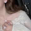 Schubert Rose Flower Gemstone Necklace, Designer, 18K Gold-Plated Rose Flower Zircon Inlaid Bracelet, Earrings