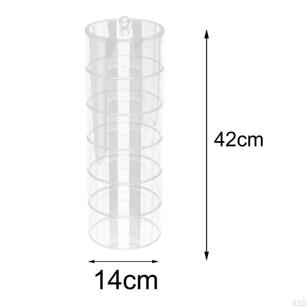 Display Box Case Transparent Multipurpose Cylindrical Organizer Storage for Bedroom