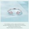 BAMOER 925 Sterling Silber Rosa Pfotenring 925 Sterling Silber+Pavé Fassung CZ+plattiertes Weißgold Für Damen Edler Schmuck