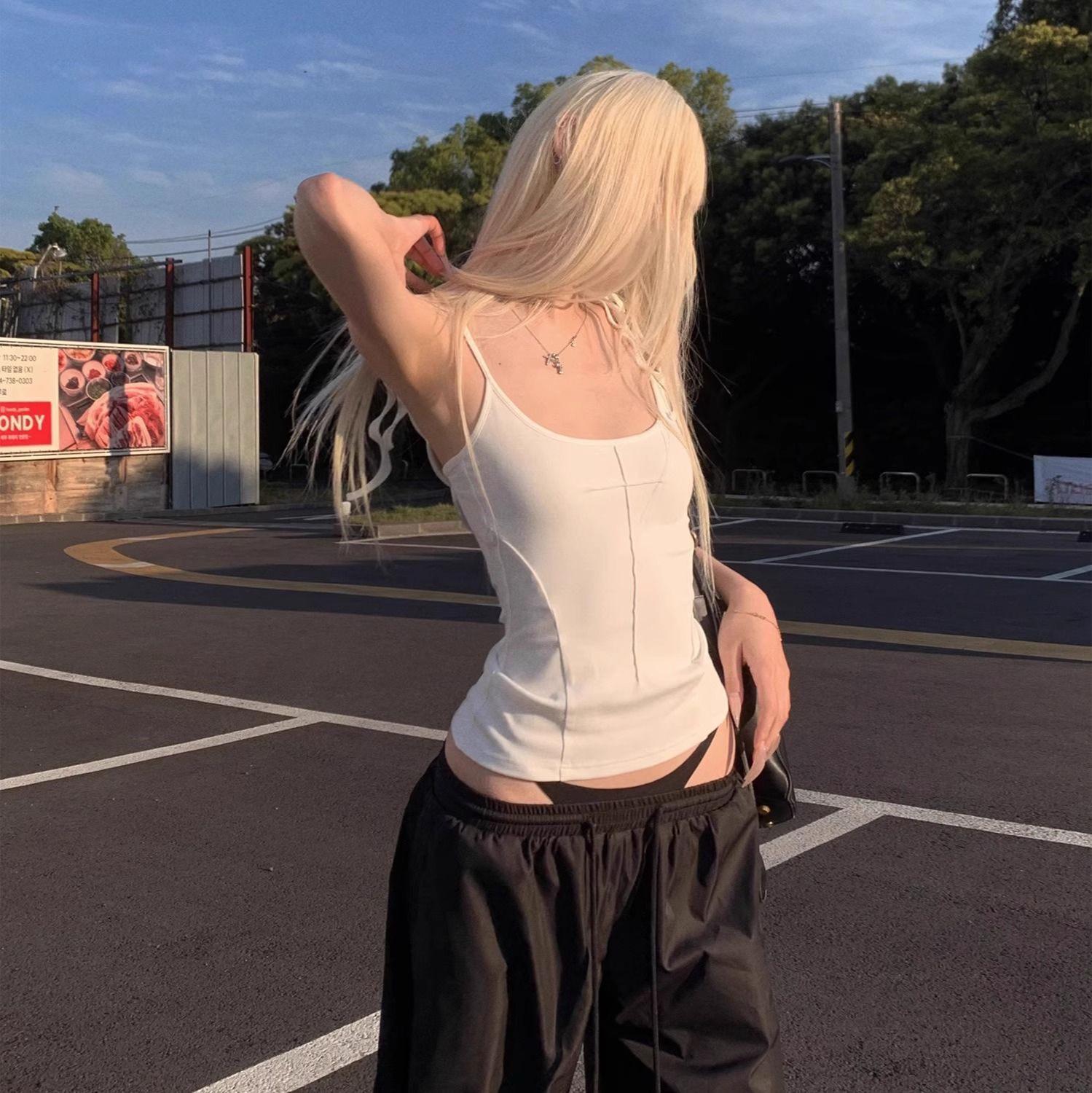 

Summer Angel Wings Backless Lace-Up Camisole - Pure Desire Hot Girl Style for Women Medium білий