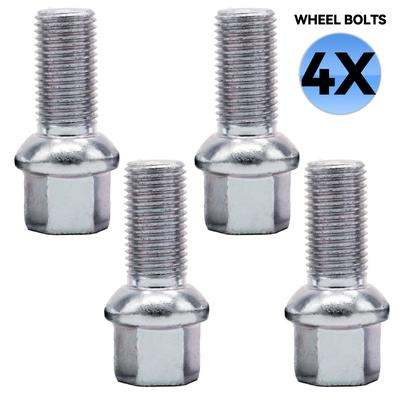 4 Stück Auto-Radschrauben WHT002437 28 mm Länge Silber Autozubehör für VW Volkswagen Arteon 2017 Beetle A3 A4 A5 A6 A8