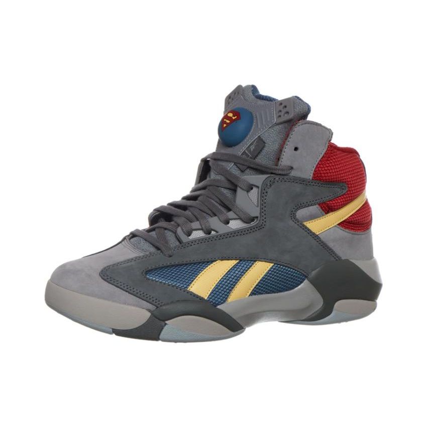 DC Comics x Reebok Shaq Attaq Man of Steel Baskets Unisexe Alliage Gris Bleu Brave HQ4587