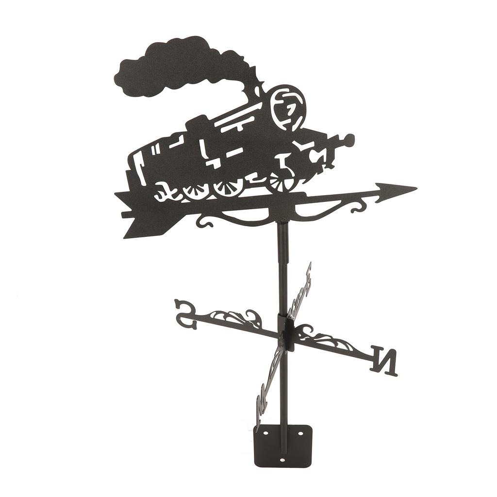 Vintage Design Black Metal Weather Vane, Wind Direction Indicator for Home Garden Decor