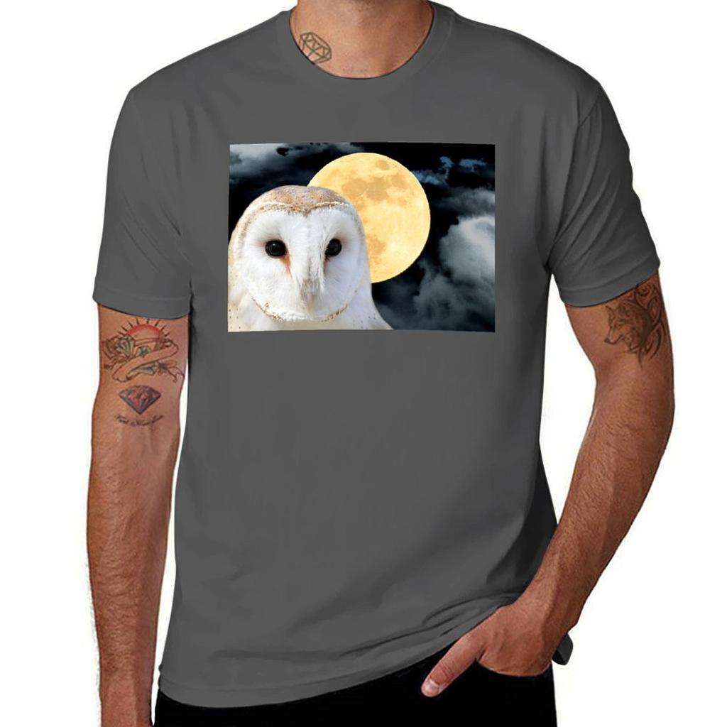 Barn Owl Bird Modern Country Art Modern Cottage Chic Art A493 TShirt Work Duty Casual TShirt