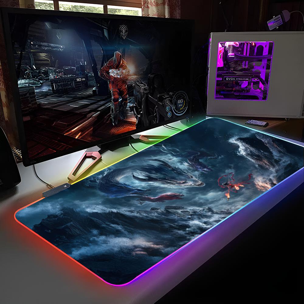 N-Ne Z-Zha 2 Коврик для мыши RGB-подсветка Коврик для мыши Ноутбук Коврик для мыши Ноутбук Игровой Компьютерный стол Игровые аксессуары RGB600x300x3mm