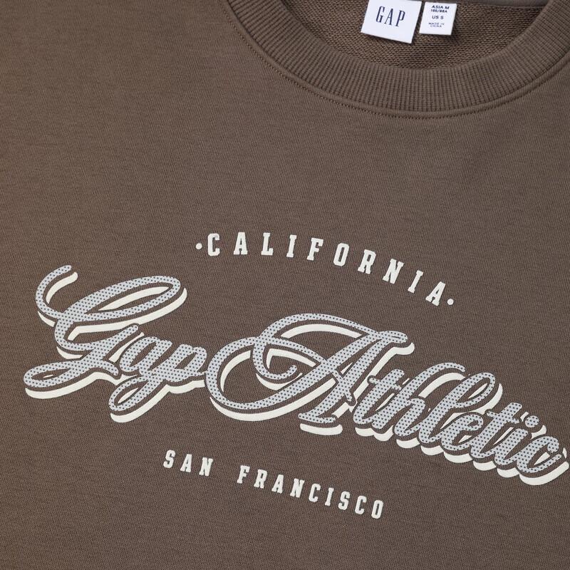 GAP Women's Flocked Logo Loose Long-Sleeve Sweatshirt