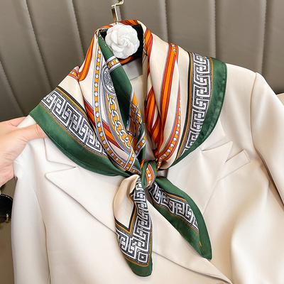 Luxusný štvorcový hodvábny šál pre ženy Hidžáb Gumičky do vlasov Šatka na krk Dámska saténová šatka Stuha do vlasov Módne šály Bandana