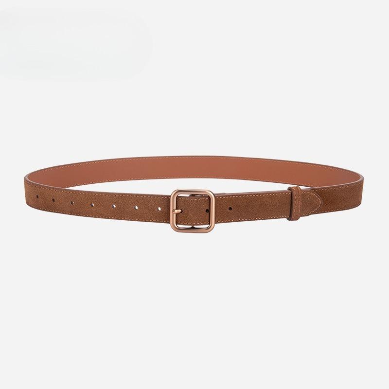 Korean Style Ins Style Belt Women's Belt Matte Reverse Velvet Fashionable Versatile Decorative Jeans Dress Belt Women